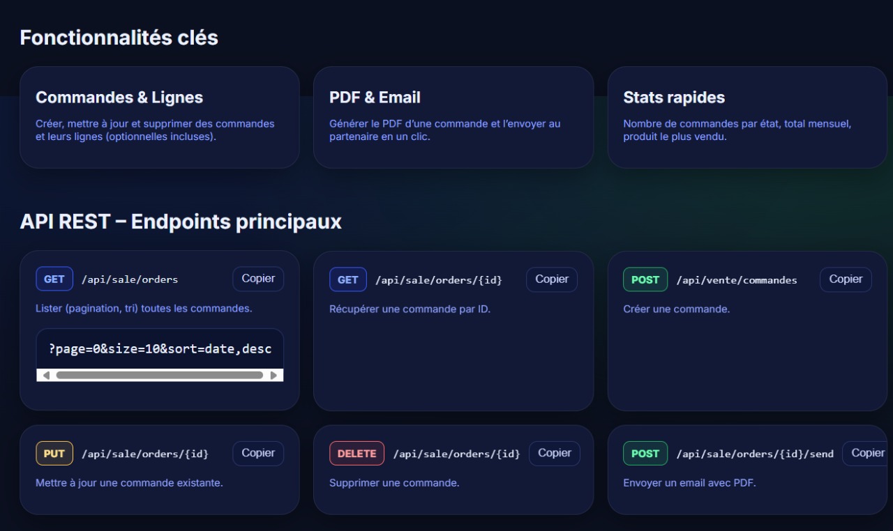 Liste des commandes Greenway