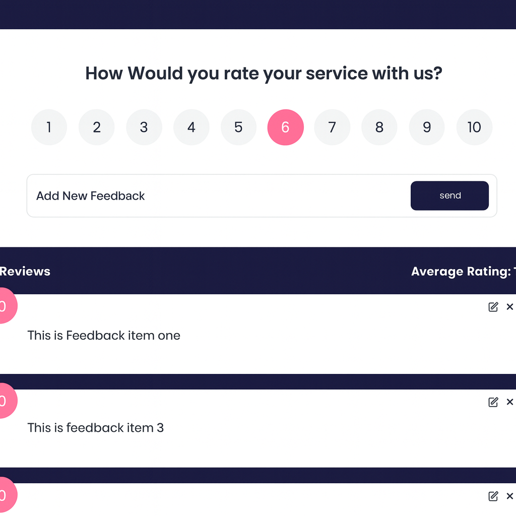 Tableau de bord feedback