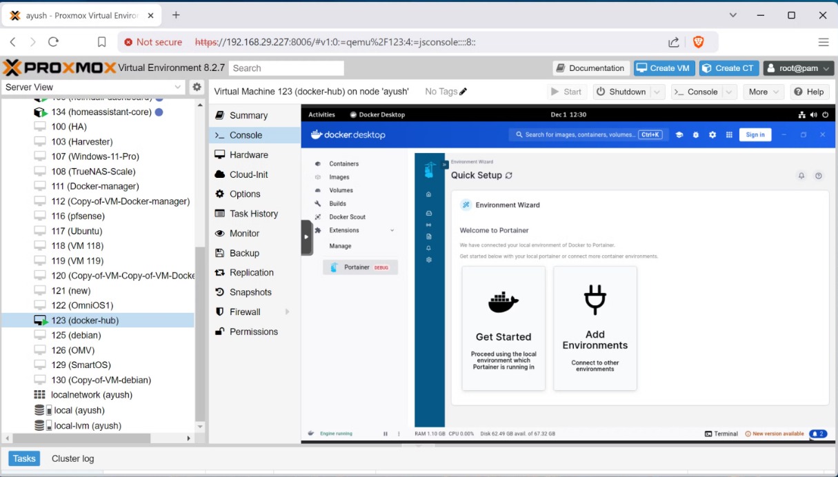 Interface Proxmox